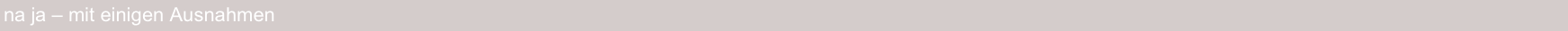 na ja – mit einigen Ausnahmen